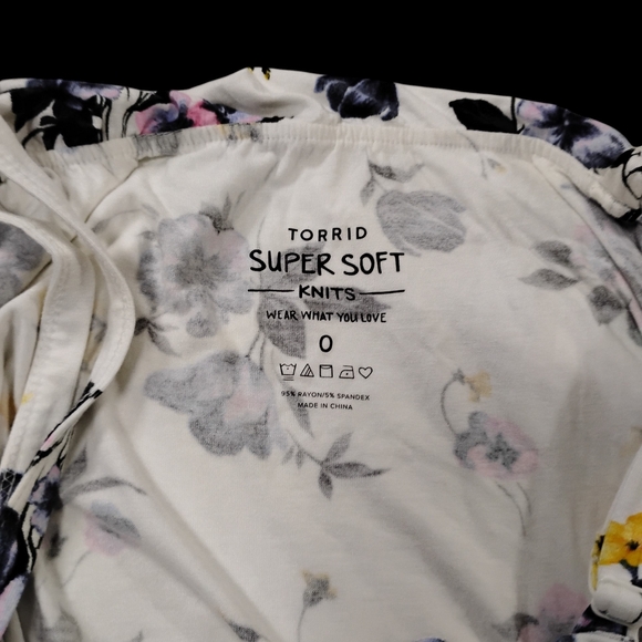 Floral Off-Shoulder Ruffle Top White Purple Blue Spring Summer Camisole Tank - Picture 5 of 6